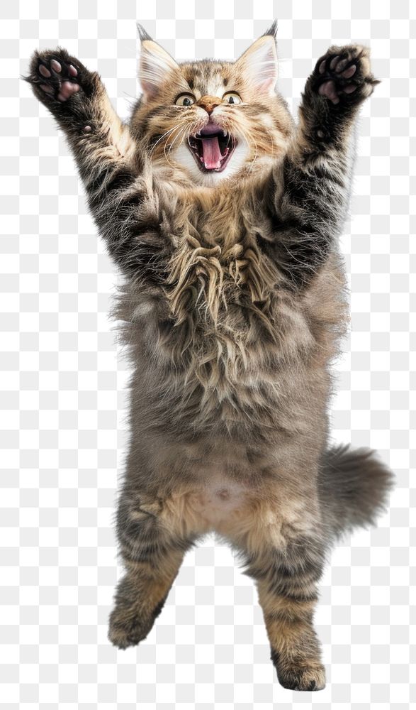 PNG A Siberian cat is jumping up photography animal kitten.