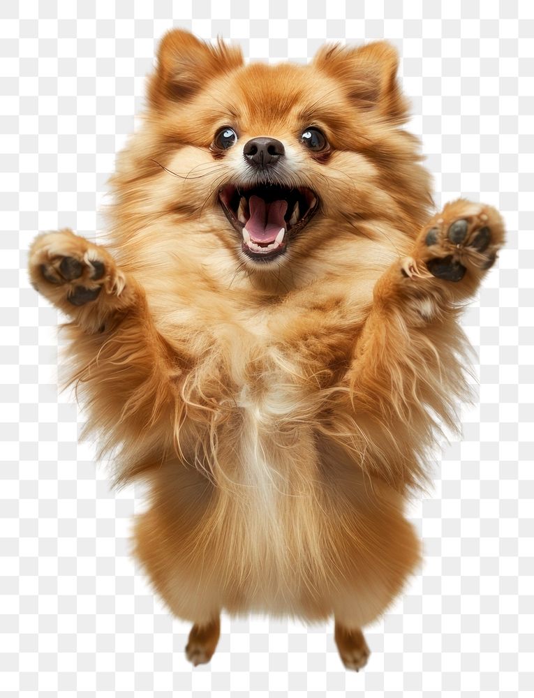 PNG A Pomeranian dog is jumping up photography pomeranian animal.