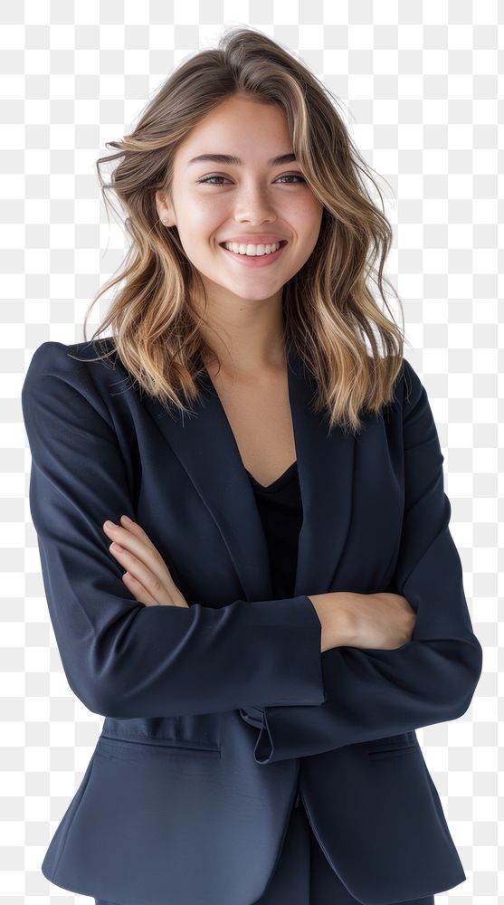 PNG An attractive western businesswoman smiling portrait professional background.