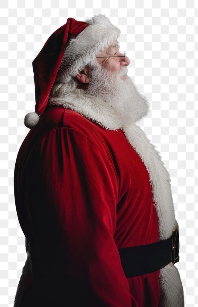 PNG Side view of Santa Claus christmas portrait santa.