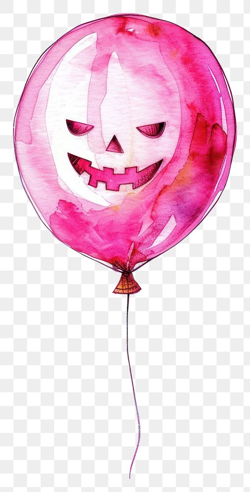 PNG Halloween balloon illustration pink decoration.