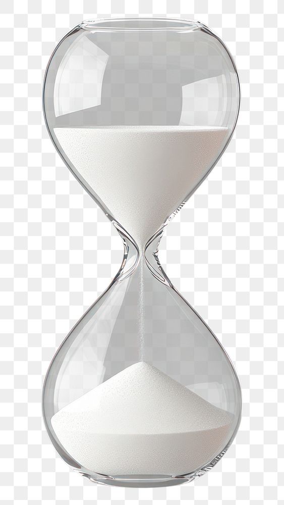 PNG An isolated transparent hourglass with white sand inside measurement minimalist passing.