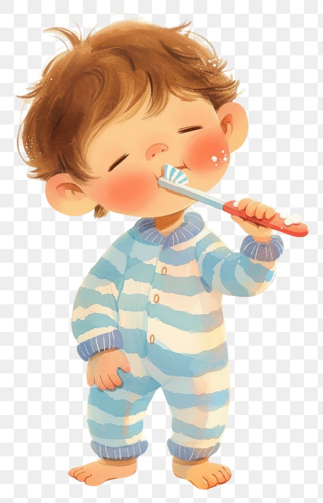 PNG A cute boy Brushing teeth illustration toothbrush children's.