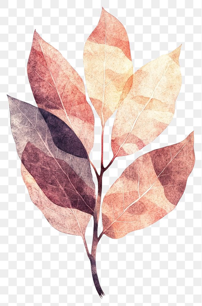 PNG Croton illustration watercolor leaf.