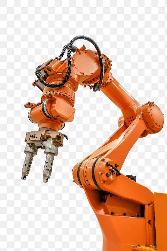 PNG Robot arm industrial machine factory.