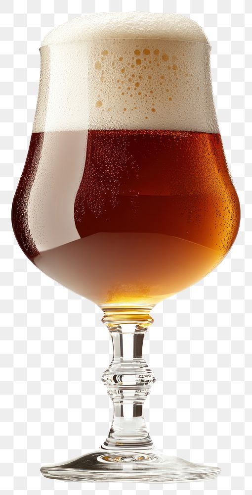 PNG Trappist ale glass beverage isolated.