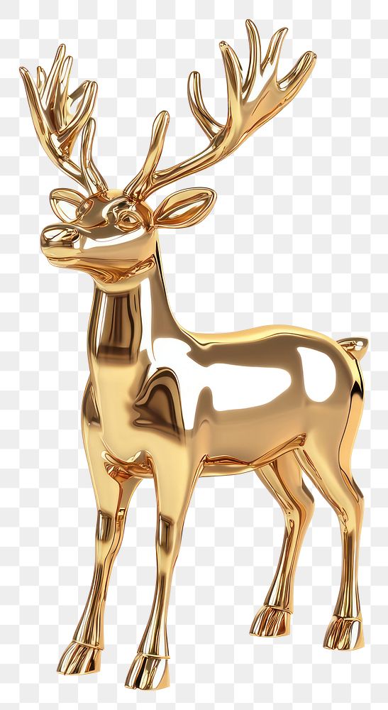 PNG Gold Reindeer reindeer animal golden.