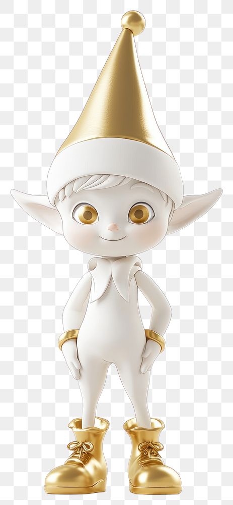 PNG White Gold Elf hat illustration festive.