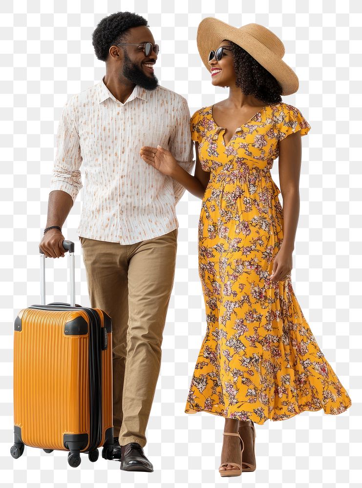 PNG Tourist couples sunglasses background suitcase.