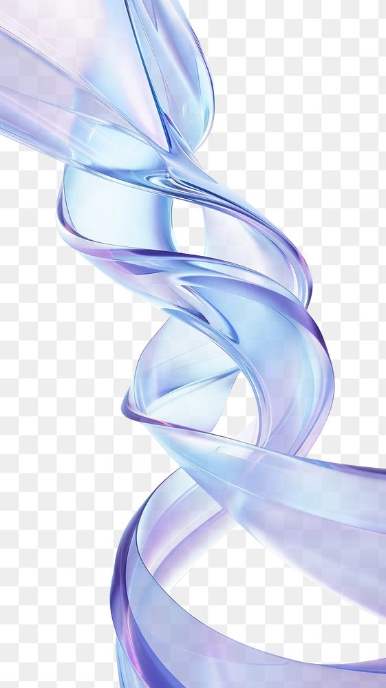 PNG 3d abstract wavy glass tube futuristic curves design.