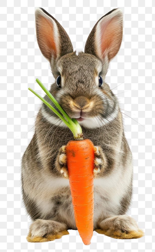 PNG Rabbit holding carrot animal vegetable rodent.