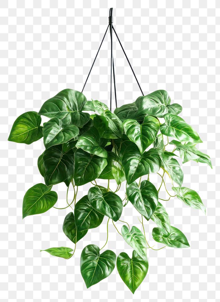 PNG Real Philodendron plant hanging leaves.