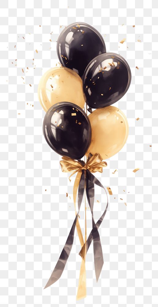 PNG Balloon balloons black gold.