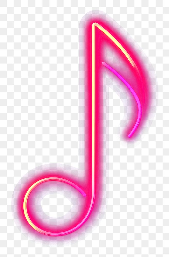 PNG Music note neon illustration vibrant.