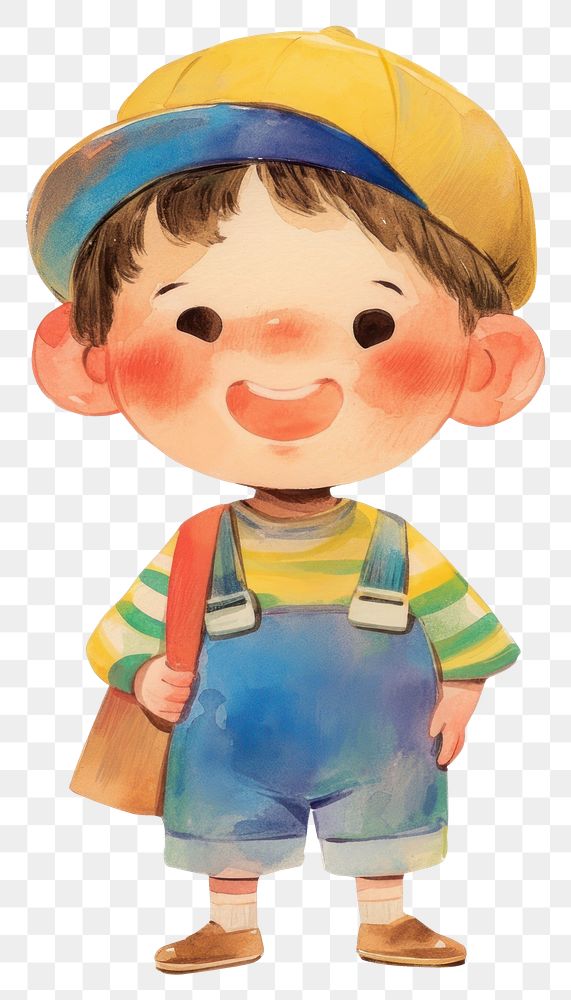 PNG A cute boy wearing graduated cloth illustration watercolor child.