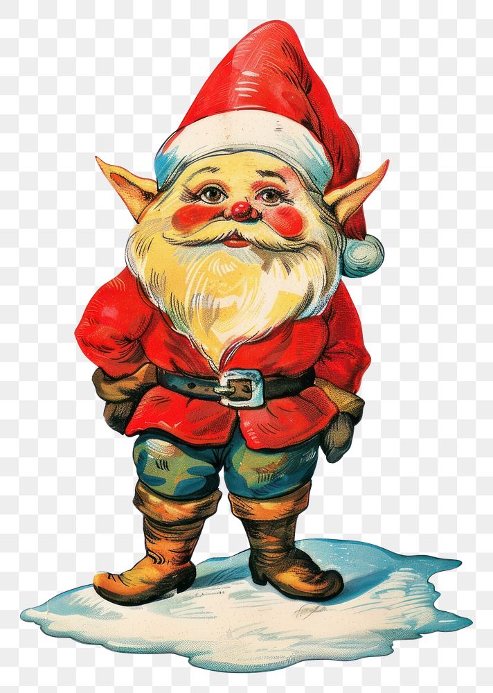 PNG Christmas gnome christmas character vintage.