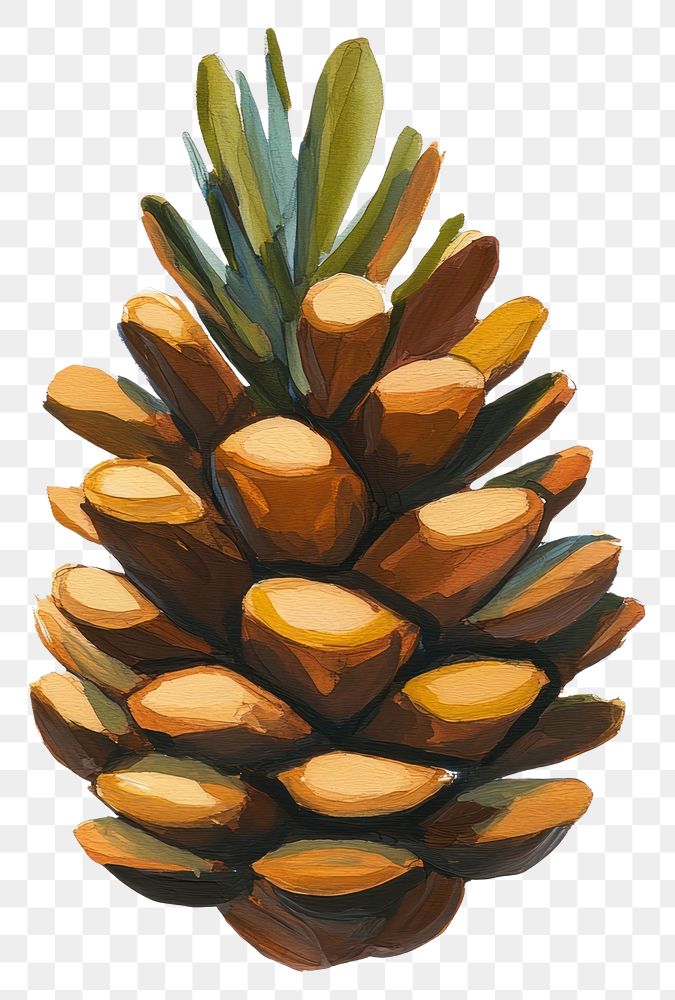 PNG Pine cone illustration plant art.