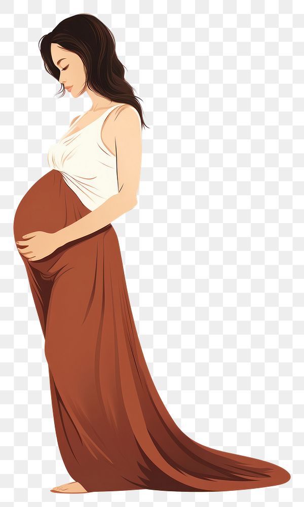 PNG Asian pregnant woman fashion adult dress. 