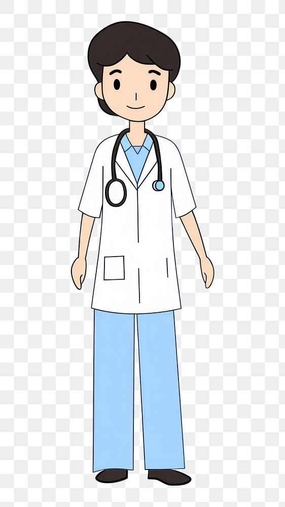 PNG  Physician cartoon doctor stethoscope. AI generated Image by rawpixel.