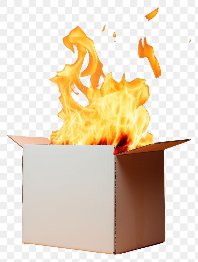 PNG Cardboard carton fire box.