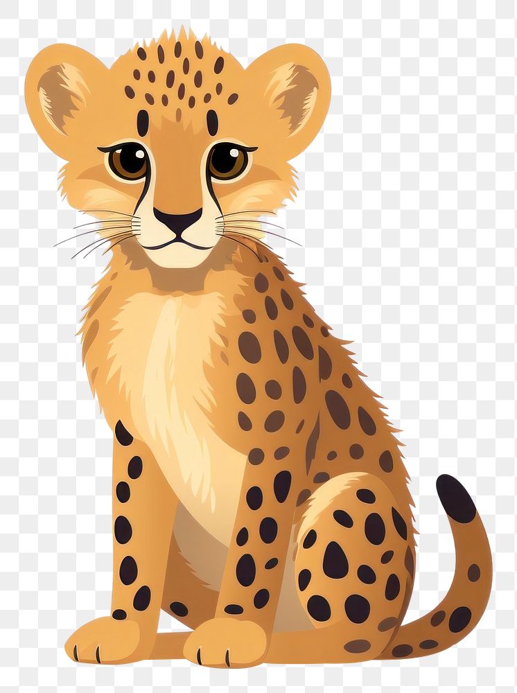 PNG Cheetah cub wildlife animal mammal. AI generated Image by rawpixel.