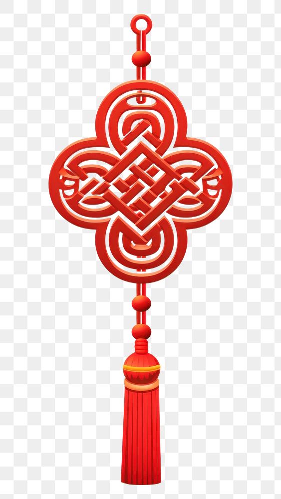 PNG Chinese knot decoration symbol cross.