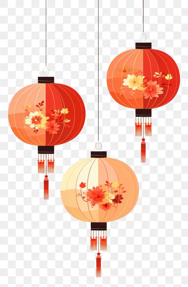 PNG Chinese lanterns decoration tradition lamp.