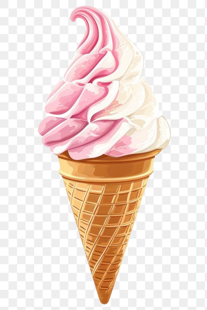 PNG Summer icecream 2 cone dessert food white background.