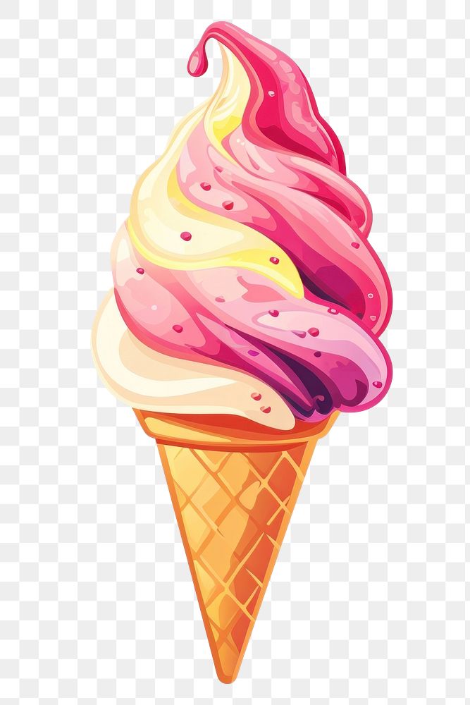 PNG Summer icecream 2 cone dessert food white background.