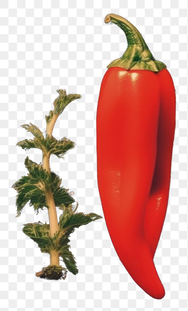 PNG Collage Retro dreamy Giant Chilli vegetable astronomy plant.