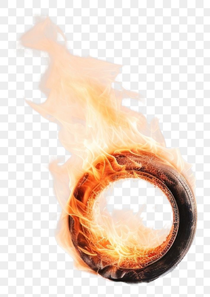PNG Fire glowing burning circle.