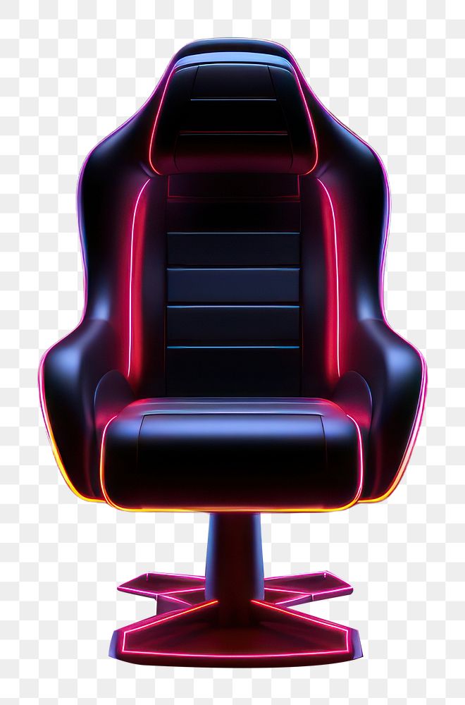 PNG Gaming chair icon light neon lighting. AI generated Image by rawpixel.