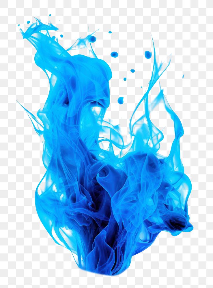 PNG Blue flame smoke white background splattered. AI generated Image by rawpixel.