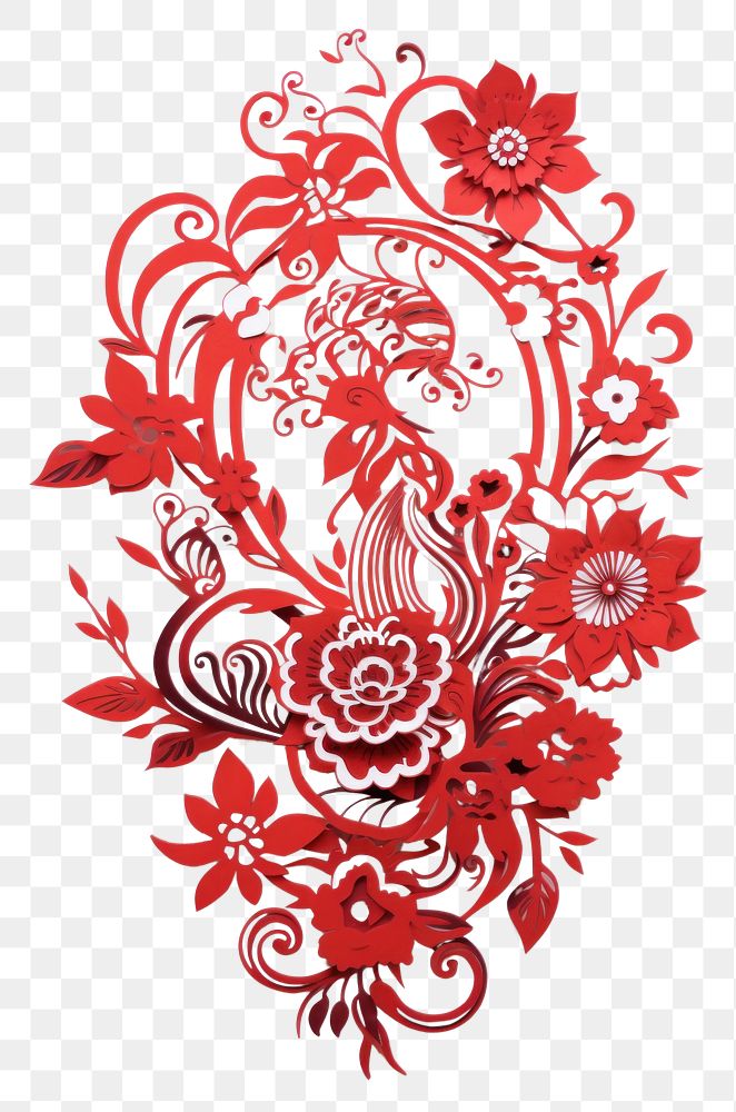 PNG Paper cuttings pattern art chinese new year.