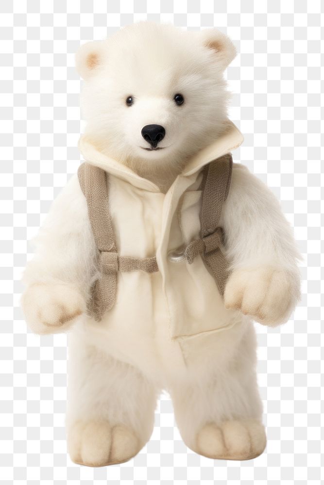 PNG  Teddy polar bear mammal white doll. AI generated Image by rawpixel.