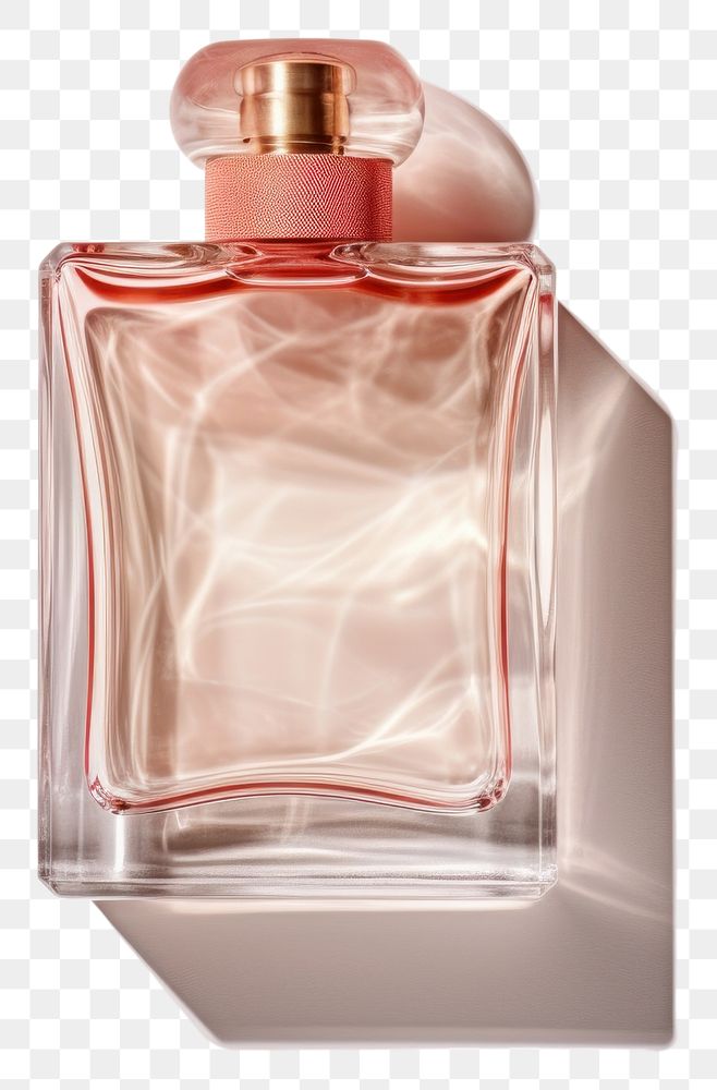 PNG  Plastic wrapping over a perfume bottle cosmetics white background glass.