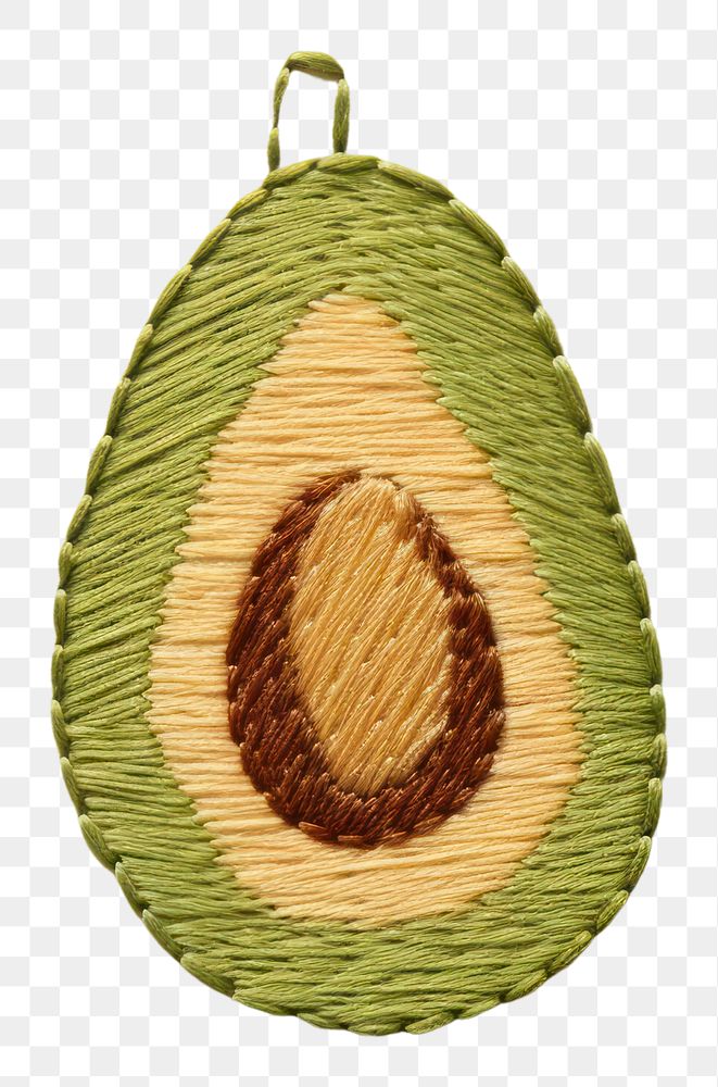 PNG Embroidery of avocado pendant jewelry locket.