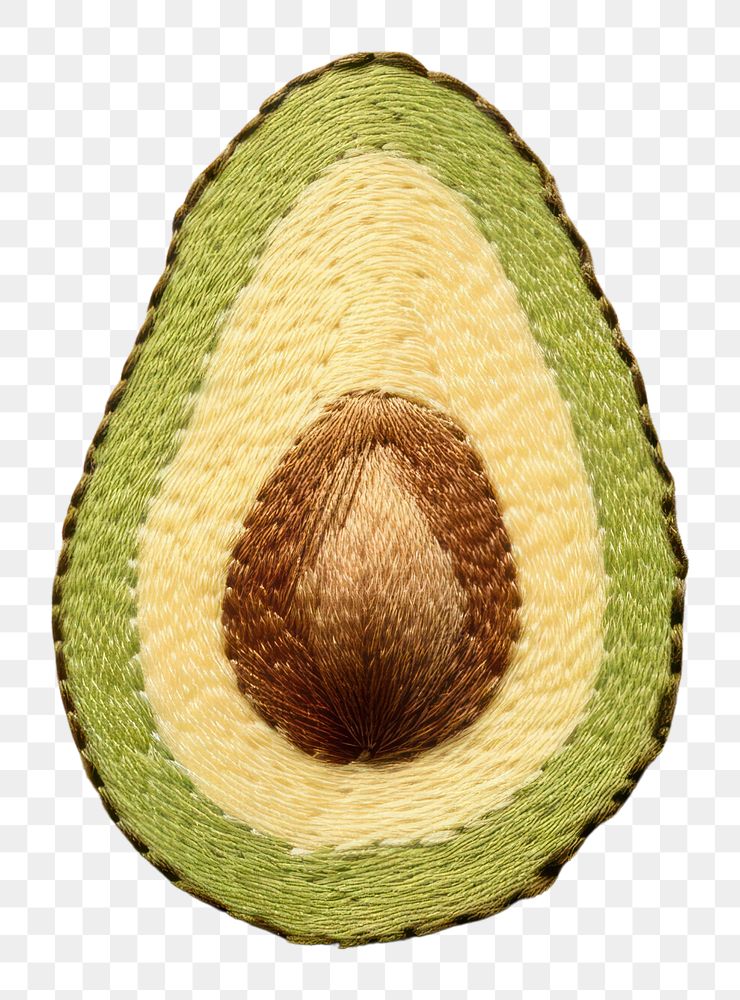 PNG Embroidery of avocado fruit plant food.