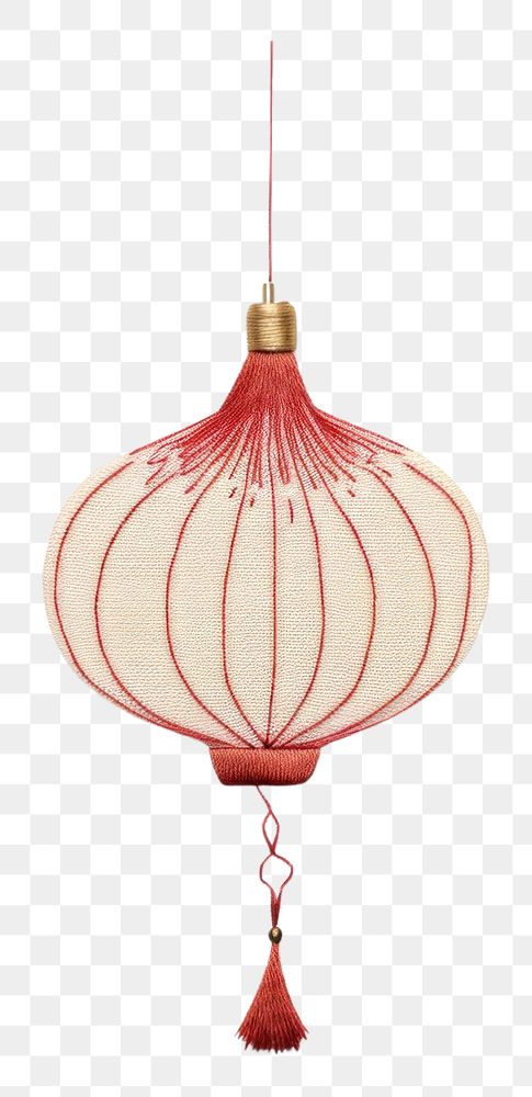 PNG Embroidery of chinese lantern lamp celebration decoration.