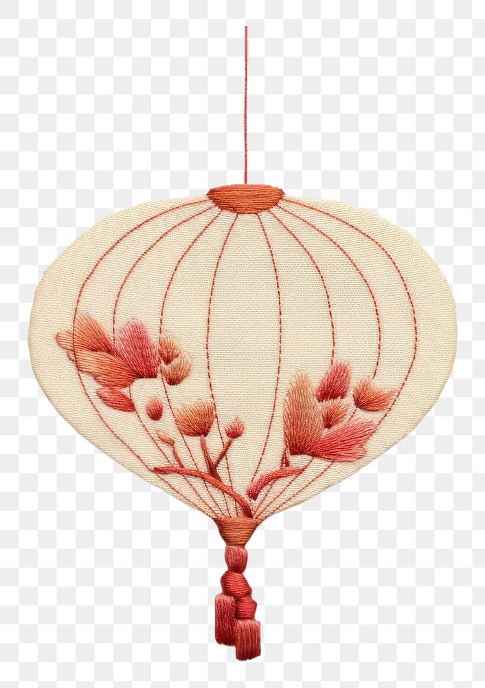 PNG Embroidery of chinese lantern pattern locket art.