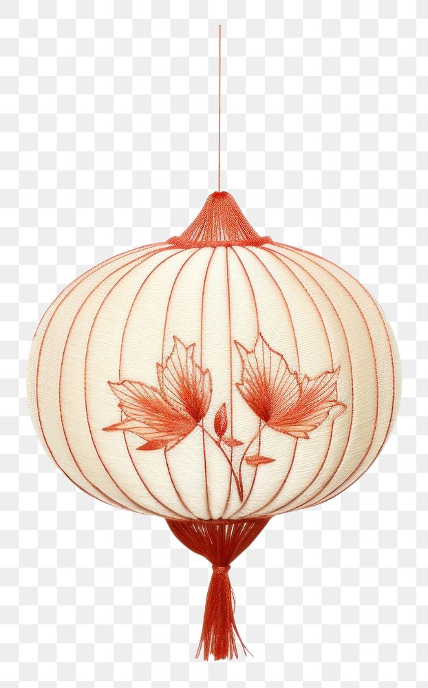 PNG Embroidery of chinese lantern art celebration creativity.