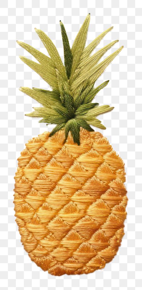 PNG Embroidery of cute pineapple fruit plant food.