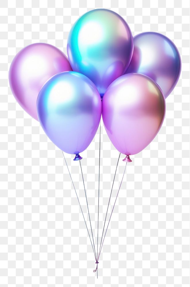 PNG  Balloons iridescent white background anniversary celebration.