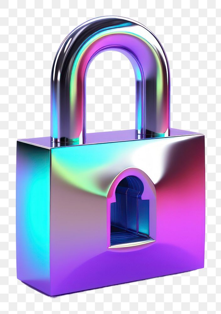 PNG  Lock icon iridescent white background protection cosmetics.