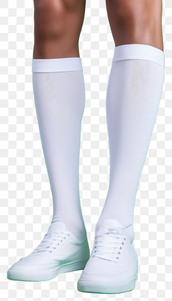 PNG  Leg wear socks mockup footwear white shoe.
