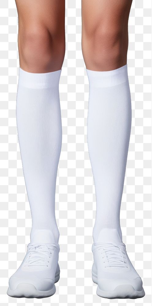 PNG  Leg wear socks mockup white exercising pantyhose.