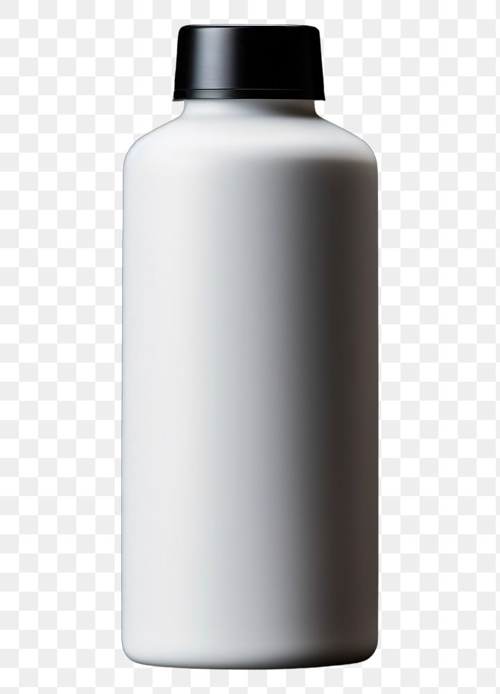 PNG White blank bottle mockup cylinder drink black.
