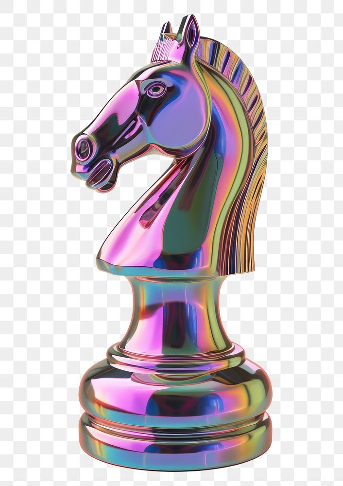 PNG  Knight chess icon iridescent mammal metal horse.