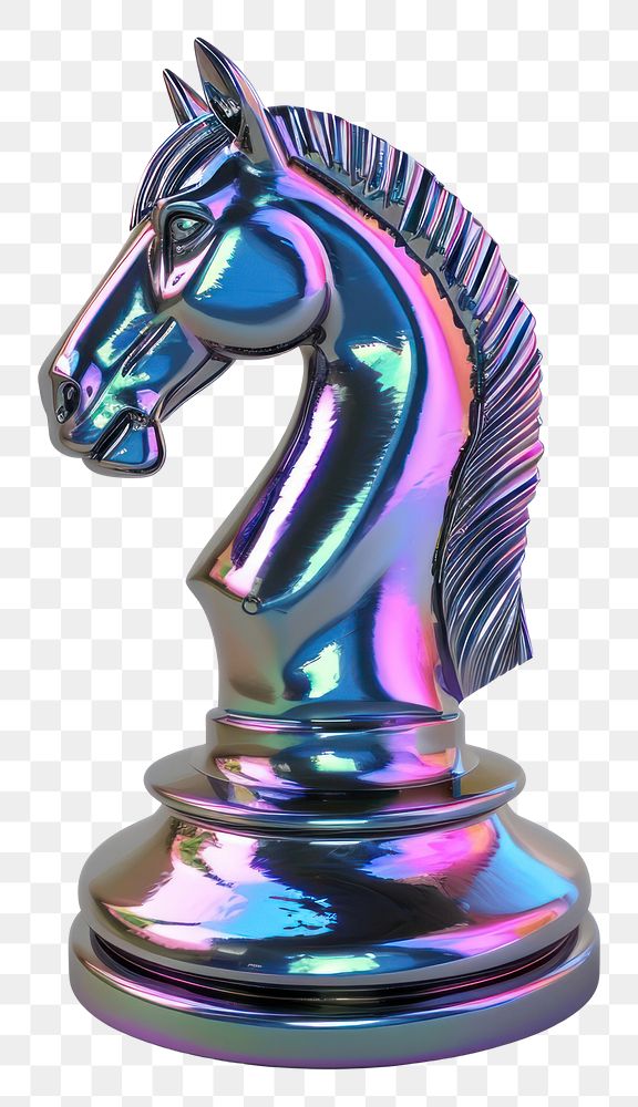 PNG  Horse chess icon iridescent animal mammal white background.