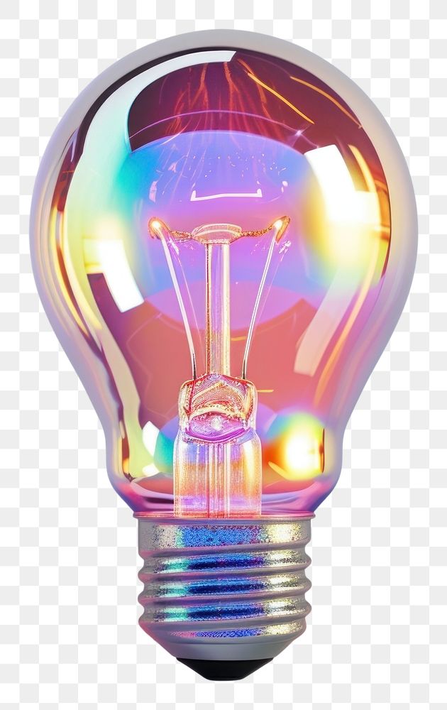 PNG  Light bulb icon iridescent lightbulb illuminated electricity.
